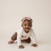 CREAM & DUSTY PINK BABY BODYSUIT SET.