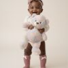 CREAM & DUSTY PINK BABY BODYSUIT SET.