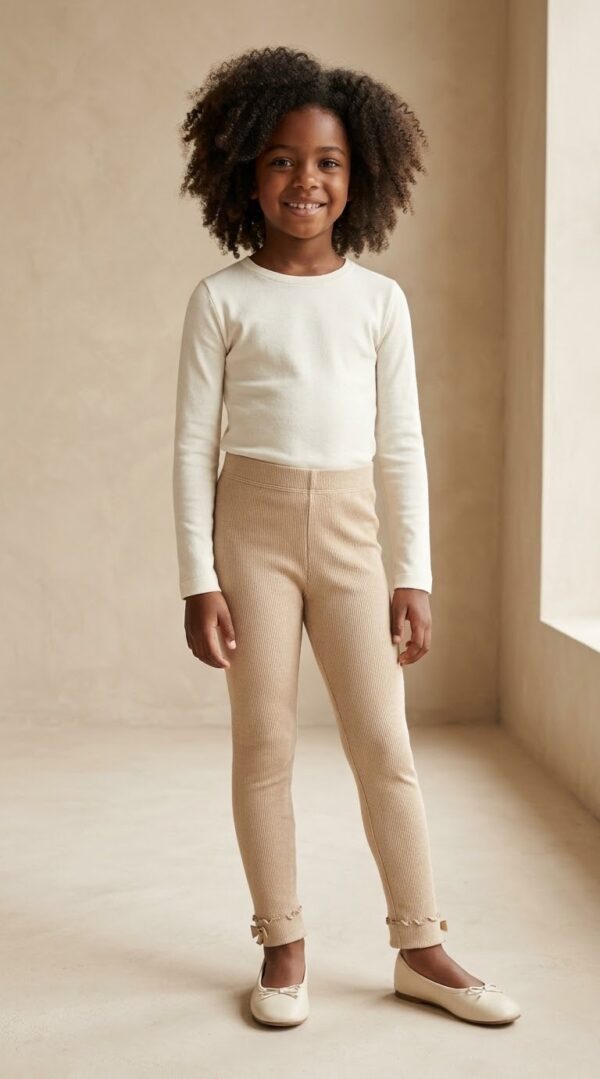 WARM BEIGE COTTON LEGGINGS.