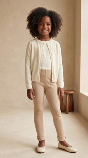 e04c169c-36d5-43d8-94e3-4c3d5c863b1d WARM BEIGE COTTON LEGGINGS.