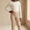 WARM BEIGE COTTON LEGGINGS.